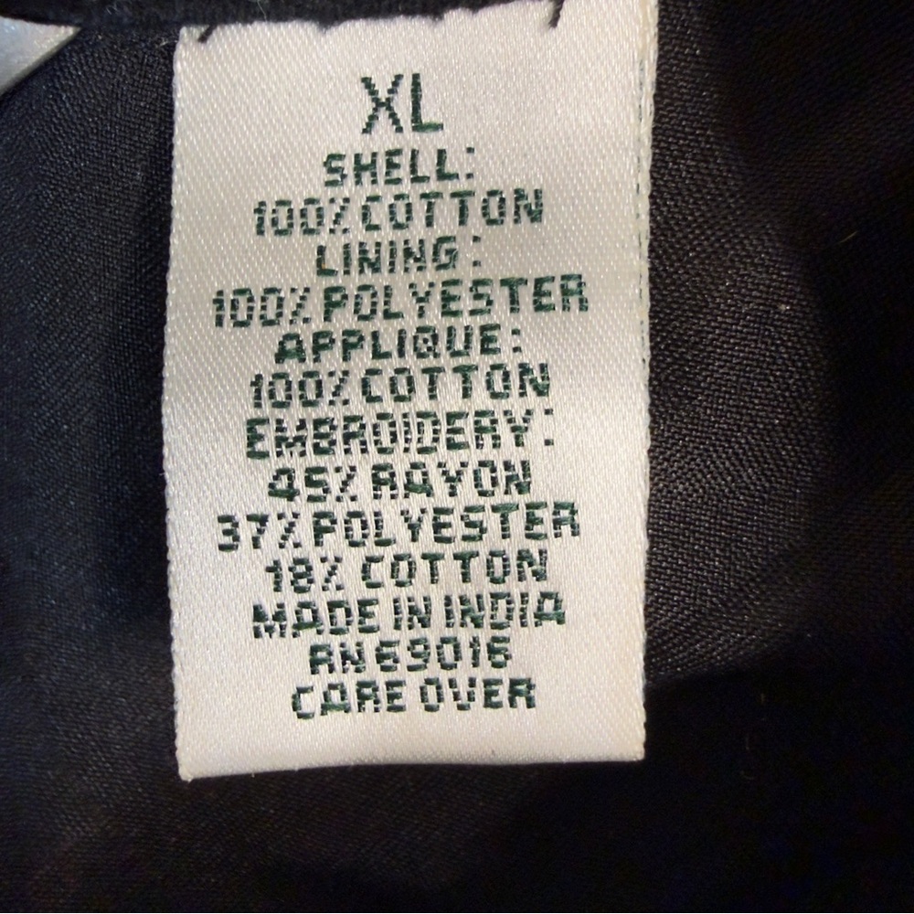 Laura Ashley Vintage Black Floral Embroidered Cotton‎ Jacket - Size XL - Picture 9 of 9